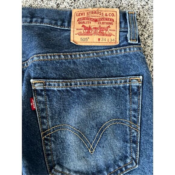 Levi’s Men’s 505 Regular Fit Jeans 34x34 - Picture 6 of 9